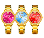 3 Chic Japan Mov't Gold Watches for Women