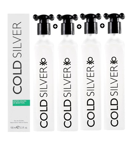 4 pcs. Cold Sliver by United Colors of Benetton  for Men - EDT, 100ml each